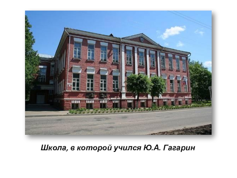 Презентация ко ДНЮ КОСМОНАВТИКИ Школа, в которой учился Ю.А. Гагарин Школа, в которой учился Ю.А. Гагарин