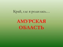 Презентация Амурская область 1-4 кл