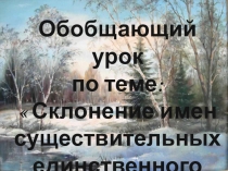Презентация по русскому языку на тему Склонение имен существительных единственного числа (4класс)