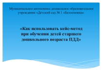 Мастер-класс для педагогов Как использовать кейс-метод при обучении детей старшего дошкольного возраста правилам дорожного движения