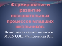 Презентация к родительскому лекторию Формирование познавательных процессов младших школьников