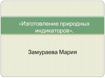 Презентация по проектной работе Индикаторы из красной капусты