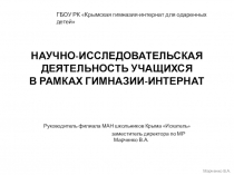 Организация научно-исследовательской деятельности учащихся