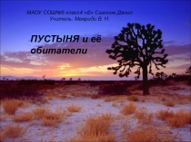 Проект по окружающему миру  Пустыня: