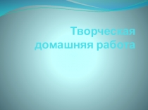 Презентация Творческая домашняя работа