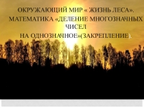 Презентация Окружающий мир Жизнь леса и математика Деление многозначных чисел
