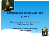 Презентация к мастер-классу Самоанализ современного урока