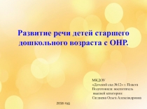Развитие речи детей старшего дошкольного возраста с ОНР в ДОУ