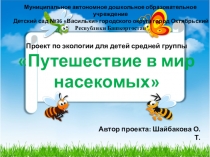 Экологический проект Путешествие в мир насекомых