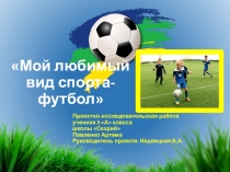 Презентация проектной работы на тему: Мой любимый вид спорта-футбол