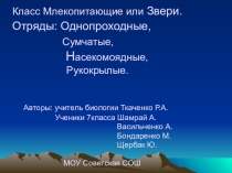Презентация по биологии на тему Однопроходные