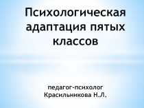 Презентация по психологии на тему Психологическая адаптация 5 классов