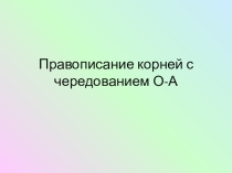 Чередование гласных звуков в корне