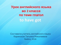 Презентация к уроку по теме Have got