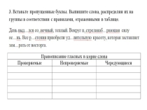 Проверочная работа по теме Орфограммы в корнях слов