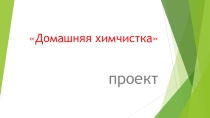 Презентация проекта по химии на тему Домашняя химчистка