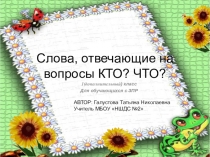 Слова отвечающие на вопросы кто? что?