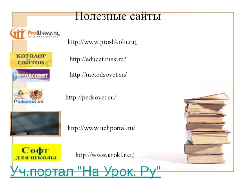 Использование ЭОР в начальной школе(городское МО учителей начальных классов) Полезные сайтыУч.портал Полезные сайтыУч.портал