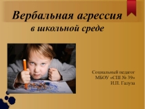 Презентация Вербальная агрессия в школьной среде