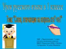 Презентация по русскому языку 1 класс на тему  Слова , отвечающие на вопрос то? что?