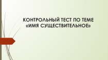 Итоговый тест по имени существительному