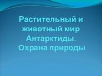 Презентация к уроку Растительный и животный мир Антарктиды. Охрана природы