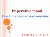 Презентация по английскому языку Imperative mood
