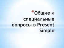 Общие и специальные вопросы в Present Simple