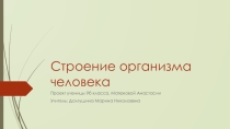 Презентация Строение организма человека