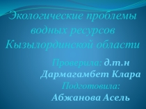 Экологические проблемы водных ресурсов Кызылординской области