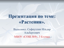 Презентация по окружающему миру на темуРастения (3 класс)
