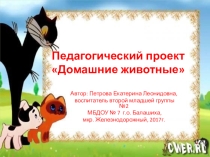 Презентация - проект по ознакомлению с окружающим миром младших дошкольников Домашние животные