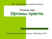 Презентация по познанию мира Органы чувств