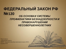 Презентация Профилактика безнадзорности и правонарушений среди несовершеннолетних