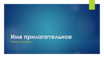 Презентация по русскому языку Имя прилагательное. Морфологические признаки (6 класс)