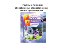Презентация к уроку Группы и признаки обособленных второстепенных членов предложения