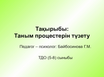 Таным процестерін түзету тақырыбында презентация