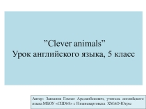 Урок на тему Clever animals