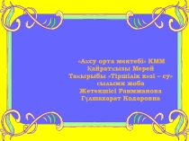 ПрезентацияСу-тіршілік көзі ғылыми жоба