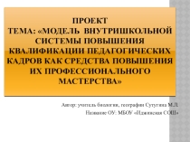 Модель внутришкольной системы повышения квалификации педагогических кадров как средство повышения их профессионального мастерства