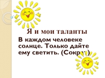 Презентация Я и мои таланты