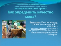 Исследовательская работа на тему Как определить качество мёда