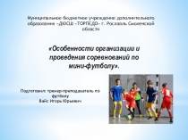 Особенности организации и проведения соревнований по мини-футболу.