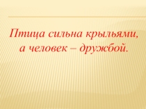 Воспитательное мероприятие Птица сильна крыльями,а человек дружбой