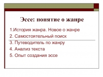 Презентация по русскому языку в 9 классе по теме Эссе