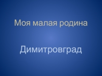 Презентация Моя малая родина-Димитровград
