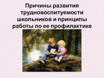Презентация Причины развития трудновоспитуемости школьников и принципы работы по ее профилактике