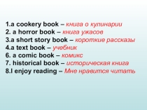 Презентация для урока английского языка по темеКниги