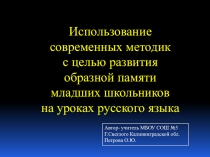 Использование современных методик с целью развития образной памяти младших школьников на уроках русского языка