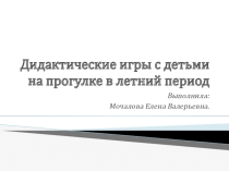 Презентация Дидактические игры на прогулке в летний период